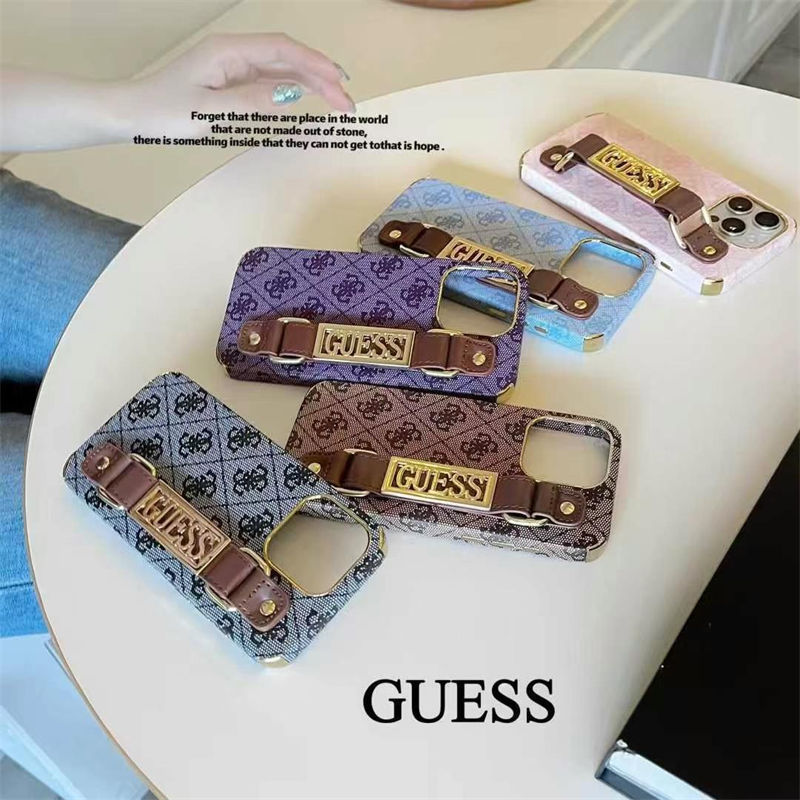 ゲス GUESS 便利 アイホン 17 16 15 14 13 Pro アイフォーン13 14 15 Pro Max Iphone15 17 air 16 Plus ケース ベルト付き 