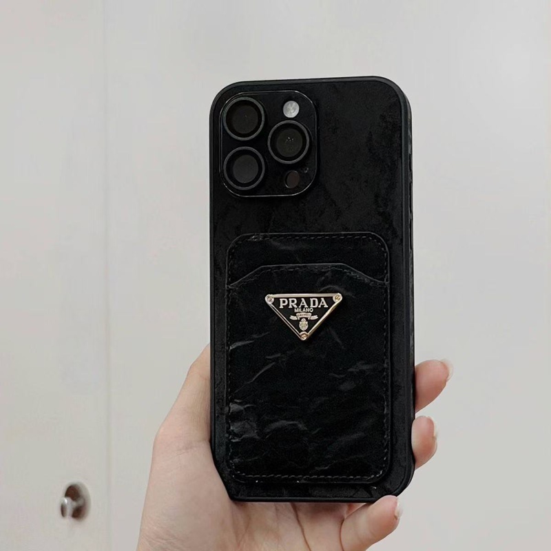 プラダ Prada iPhone 17 air 15 16 plus ケース カジュアル プラダ Prada アイホン13 15 16スマホケース 背面カード収納