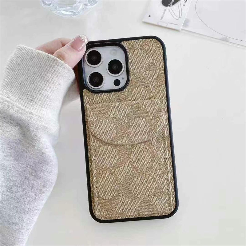 コーチ Coach Iphone16 15 17 12 13 Pro Max 14ブランドコーチ CoachスマホケースIphone 16 15 17ケース  革製 背面カード収納