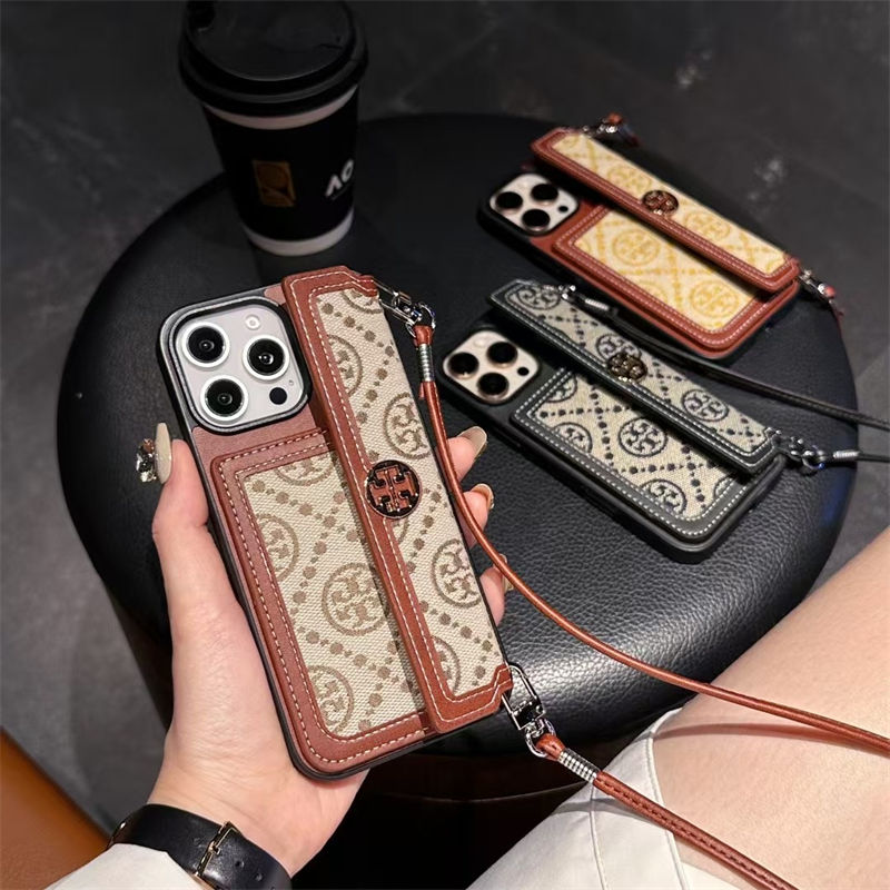 トリーバーチ Tory Burch iPhone16 15 14 17 air プロマックス 携帯ケース 斜め掛け カード収納