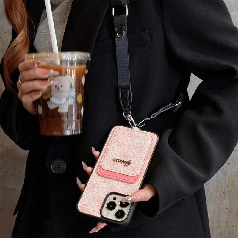 ゲス GUESS アイフォン16 15 pro max 17 Airケース Iphone15 Plus 17 air 16 Pro Max 15 14 13 12 17 Pro Max Xs Maxケース 男女兼用 斜め掛け カード収納