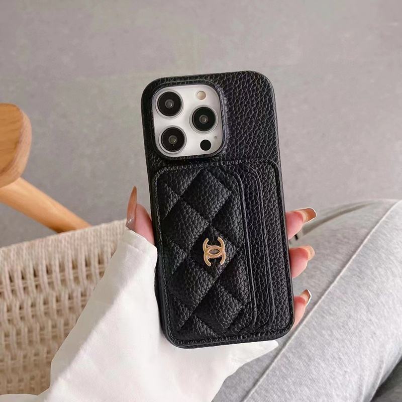シャネル Chanel メンズレディース IPhone17 16 14 15 アイフォン15 16 pro maxケース  新作 芸能人愛用  革製 男女兼用 カード収納