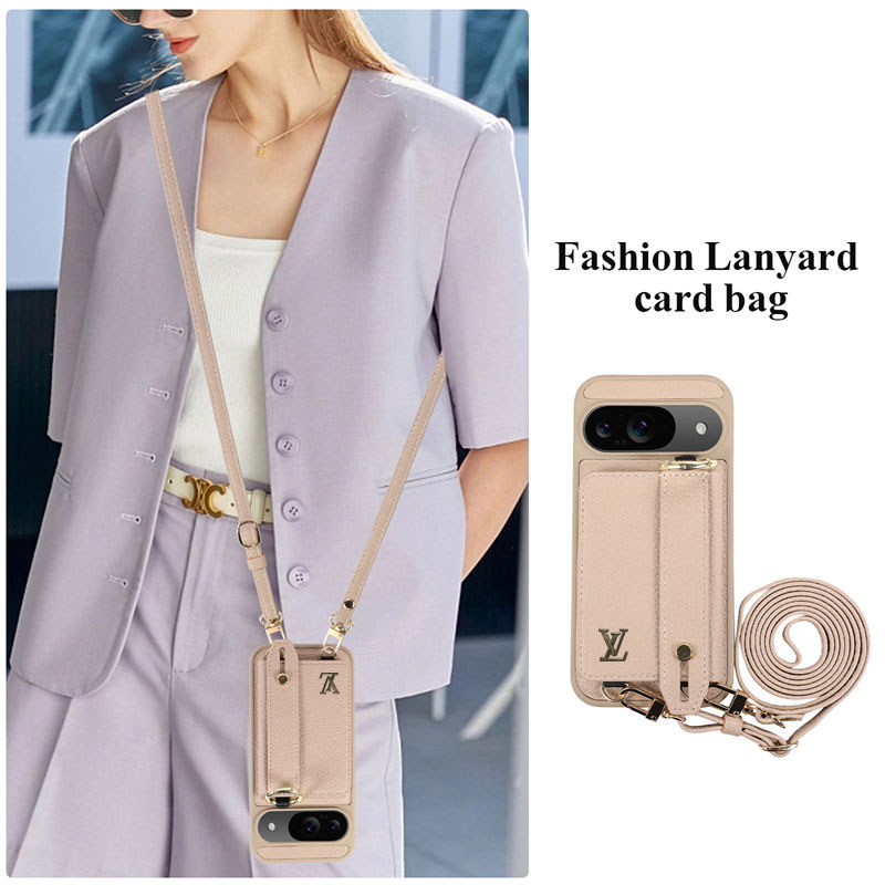 ブランドグーグルピクセル10 9 Pro /8 pro 7a 8 Galaxy S25 s24 a55 A54 A56 アイフォン 17 16 15 14ケース ルイヴィトン louis vuitton 斜め掛け 革製 背面カード収納