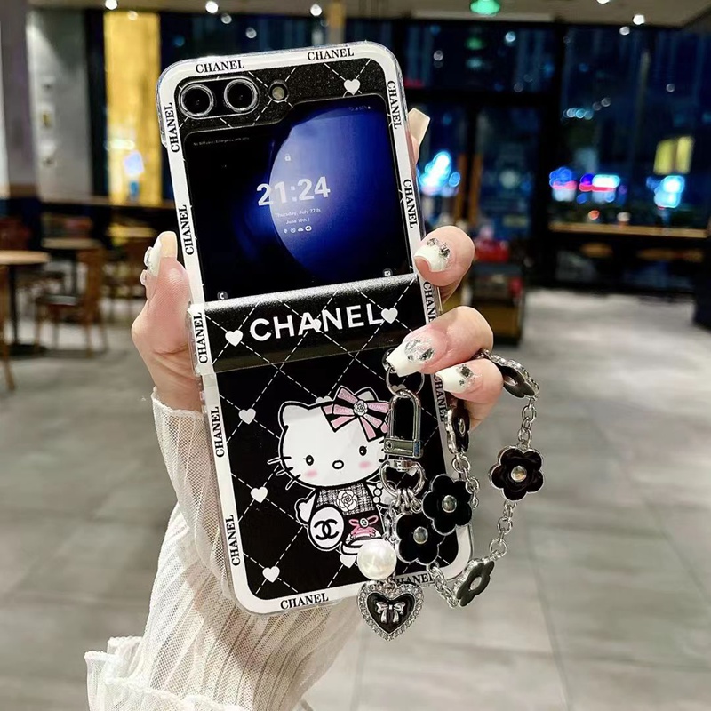 Chanel 定番Galaxy Zflip 7 6 5 4 3 ケース 斜め掛け