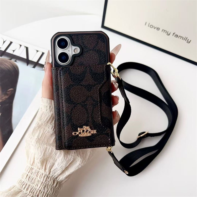 コーチ Coach ギャラクシー s24 s23 ultra plus s22 s25ケース コーチ Coach アイフォン17 15 14 Plus 13 12 Pro Max スマホケース カード収納 斜め掛け 革製