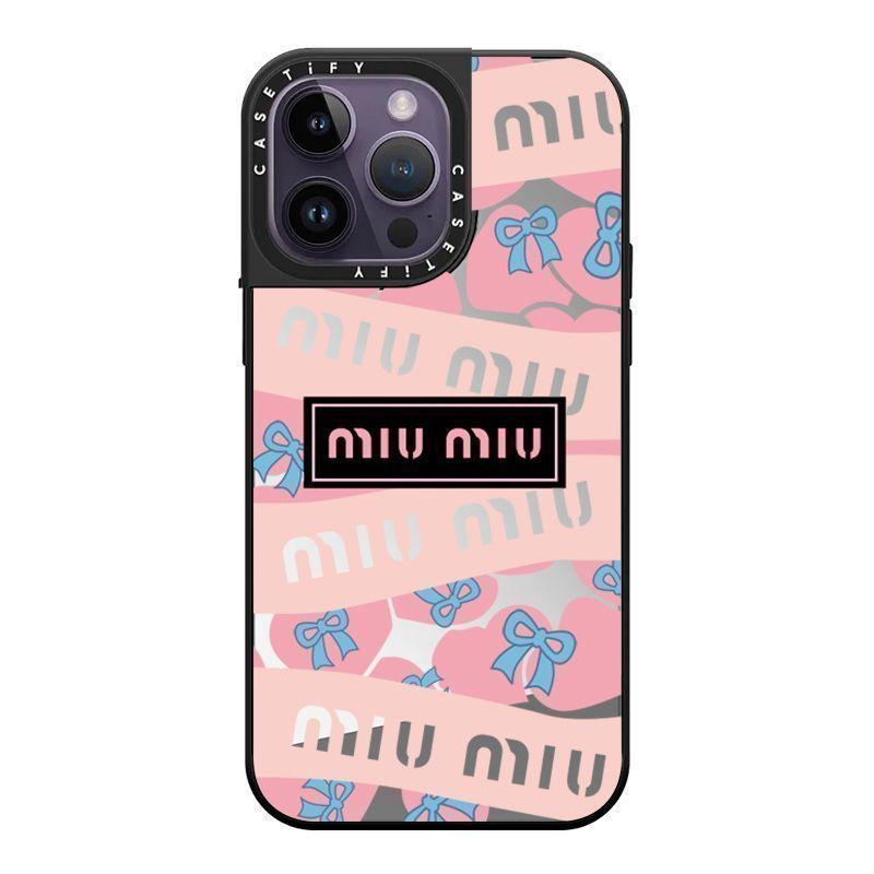 MiuMiu ミュウミュウ アイフォン16 15 pro max 17 Airケース Iphone15 Plus 17 air 16 Pro Max 15 14 13 12 17 Pro Max Xs Maxケース 男女兼用 