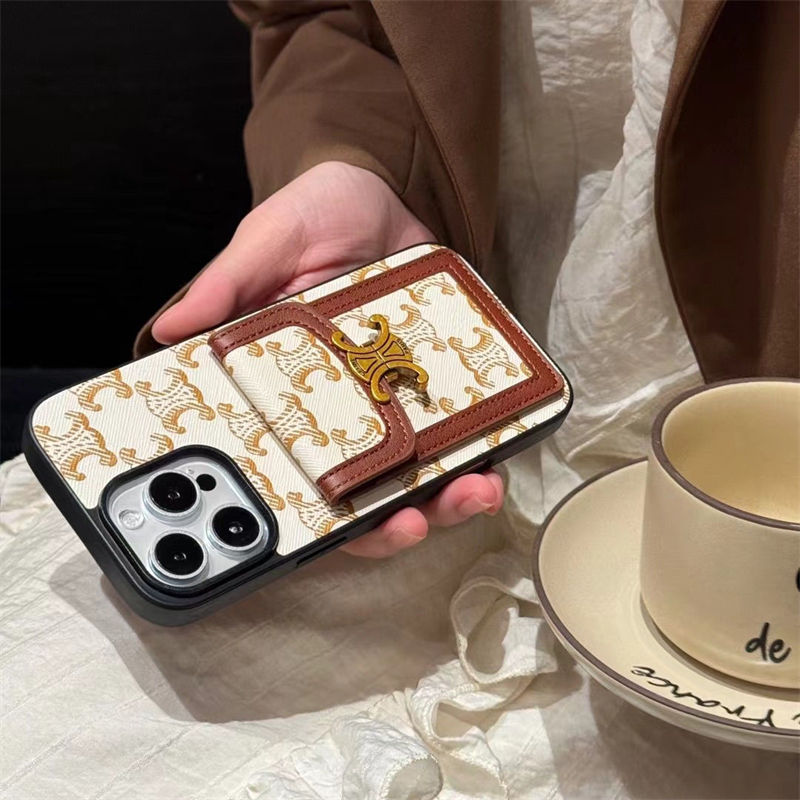 セリーヌ CELINE 便利 アイホン 17 16 15 14 13 Pro アイフォーン13 14 15 Pro Max Iphone15 17 air 16 Plus ケース カード収納 男女兼用