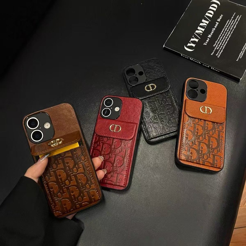 ディオール Dior iPhone17 16 15 ケース 豪華 ディオール Dior iPhone17 16 15 14 air プロマックス 携帯ケース カードポケット付き 革製
