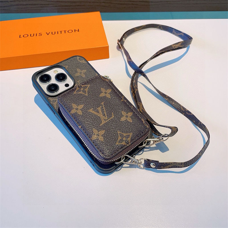 lv サムソン s25 s23 s24 ultraケース  斜め掛け 革製 背面カード収納