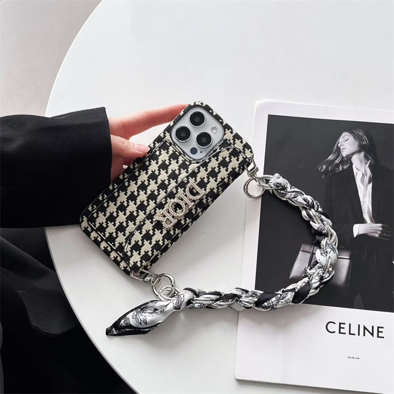 Dior アイホン air 17 16 14 15ケース ストラップ付き 