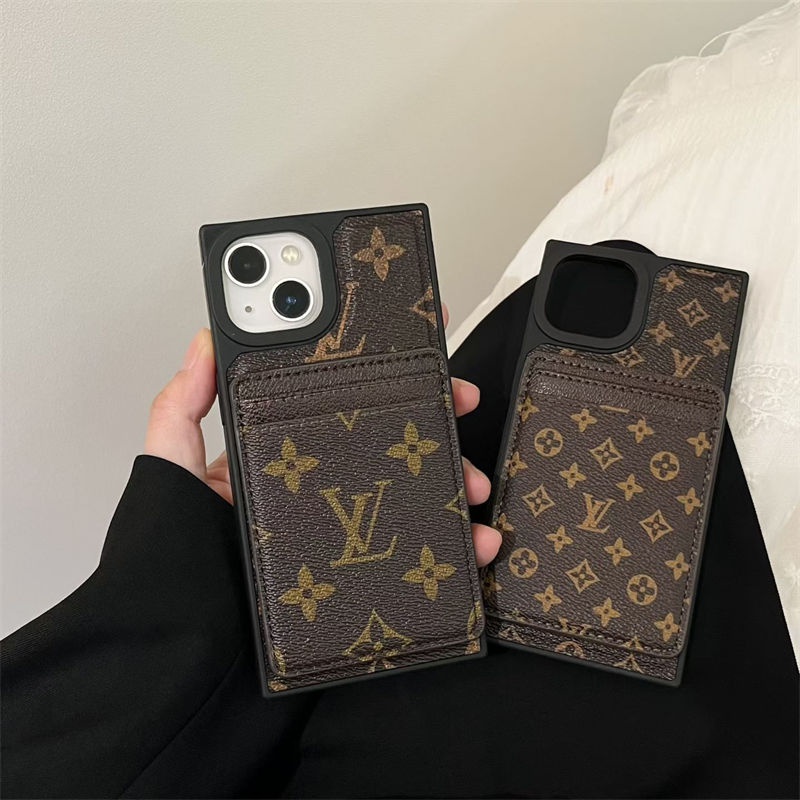 louis vuitton IPhone17 air 14 15 16 pro maxケース革製 カード収納