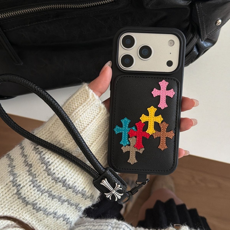 クロムハーツ IPhone air 17 16 14 Pro IPhone16 15スマホケースショルダーバッグ型