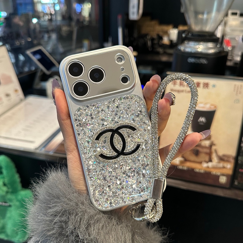Chanel IPhone17 16 14 15 アイフォン15 16 pro maxケース ストラップ付き