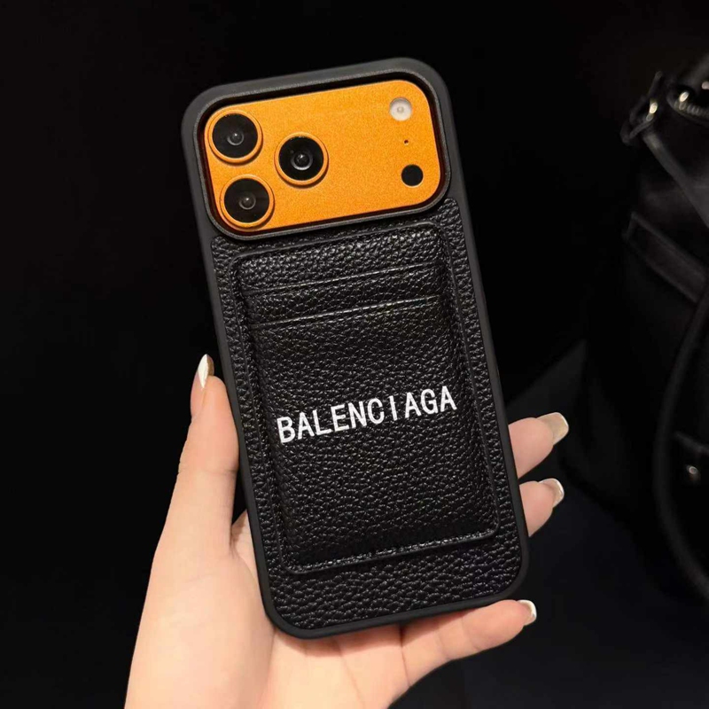 Balenciaga アイホン air 17e 16 14 15 プロマックスケース 新作 芸能人愛用 背面カード収納