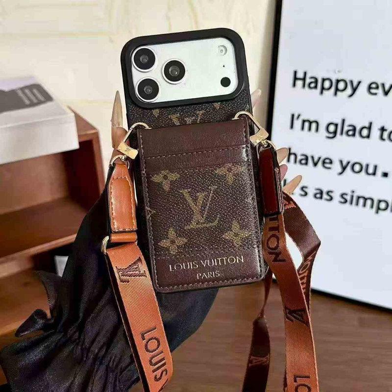 ルイヴィトン louis vuitton グッチ Gucci アイホン air 18 17e 16 14 15 プロマックスケース 新作 芸能人愛用 革製 斜め掛け 背面カード収納