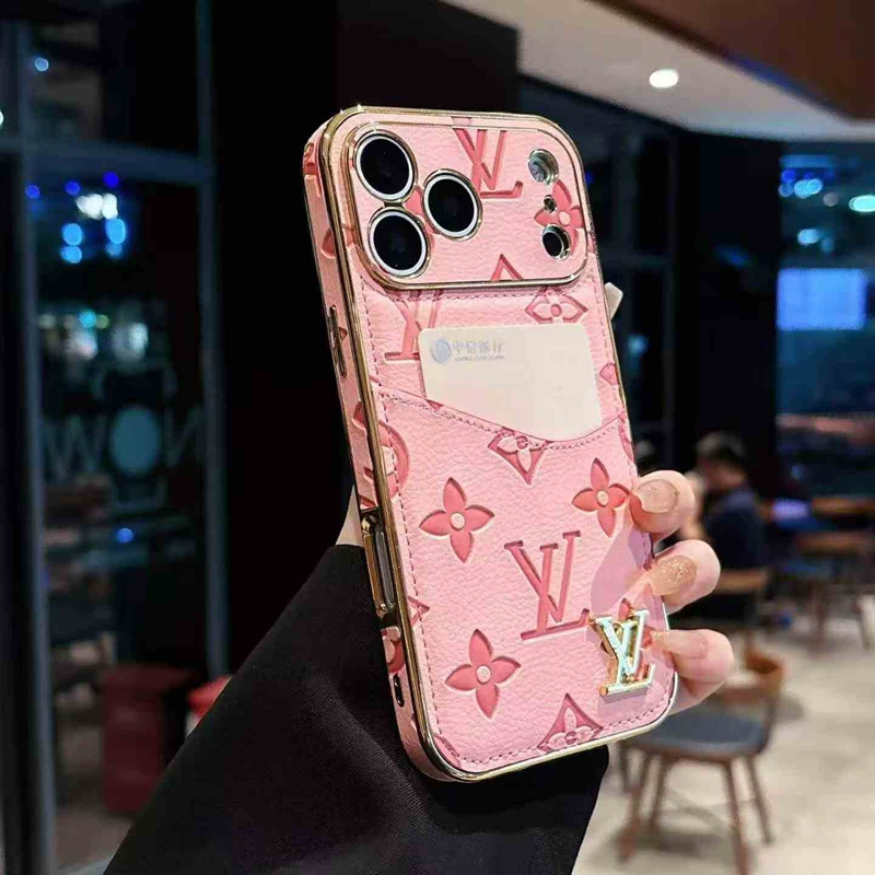louis vuitton アイフォン18 17 15 16 proカバー カード収納 革製