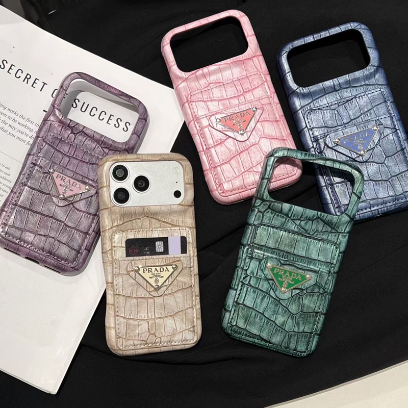 プラダ Prada Iphone 18 17 air 16 15 14 13 携帯ケース 背面カード収納