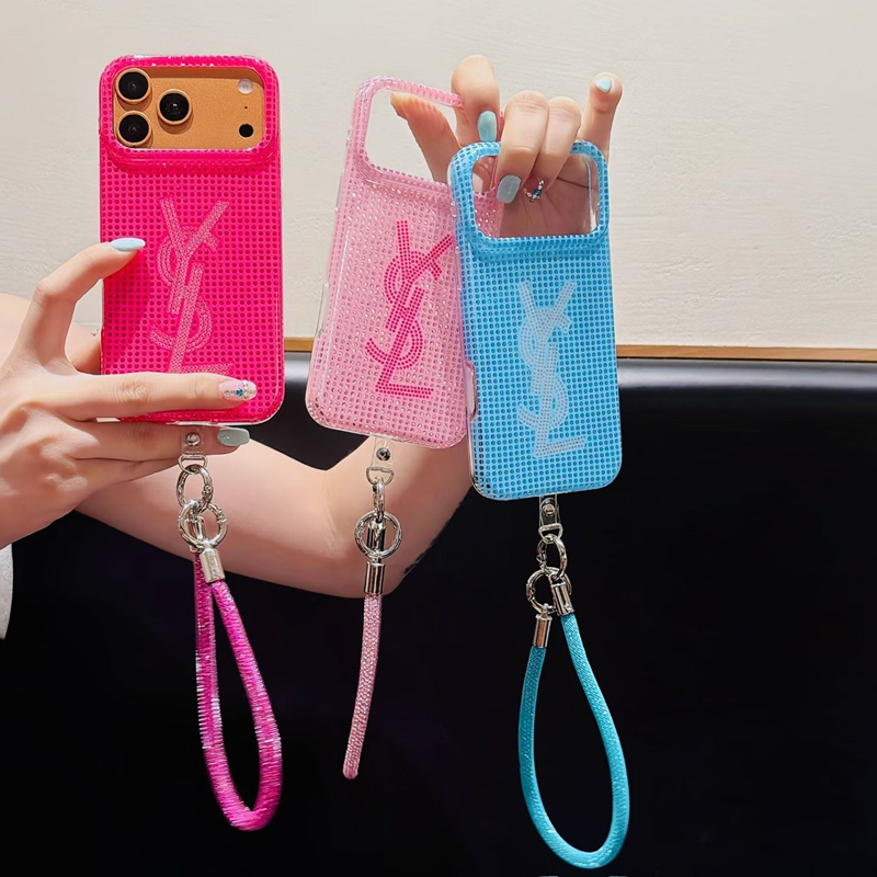 Ysl イヴサンローラン アイフォン18 17 16 15 プロ保護ケース ラインストーンケース